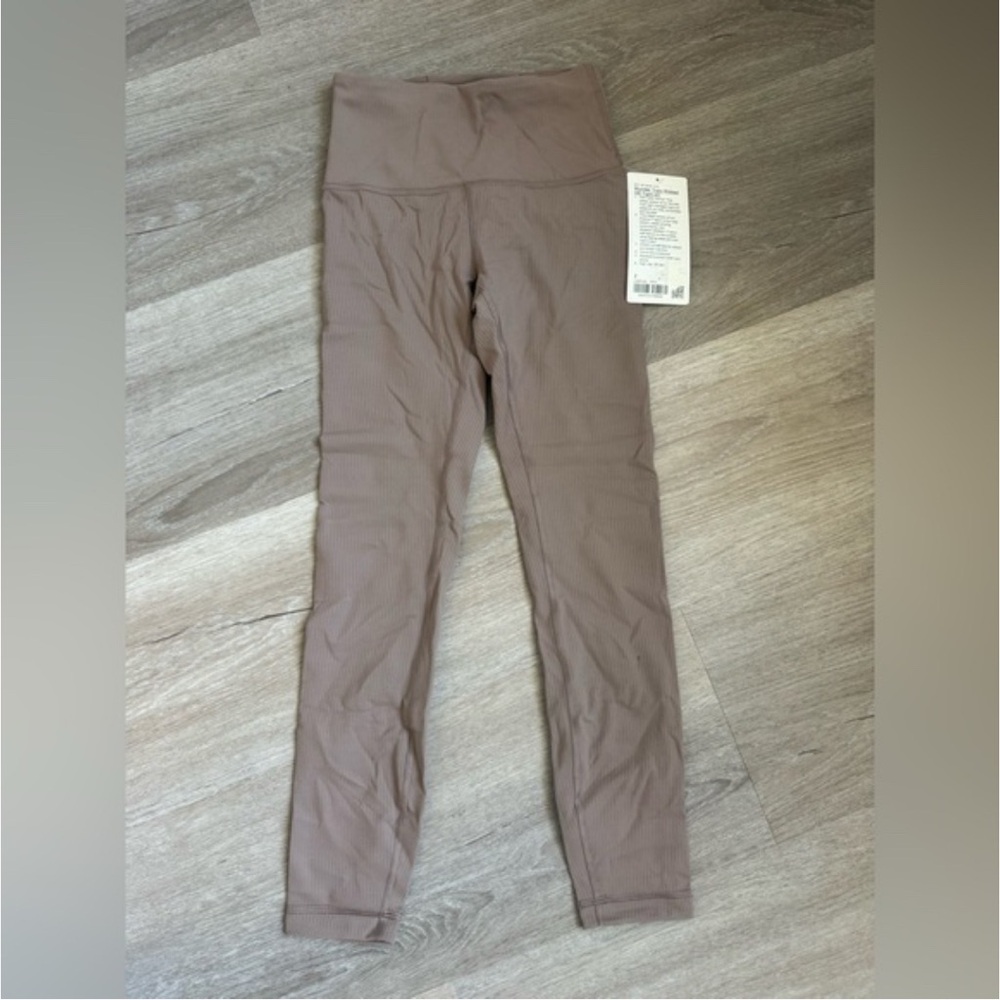 Lululemon Wunder Train Ribbed HR Tight 25” Taupetastic Size 0 NWT - Picture 3 of 6